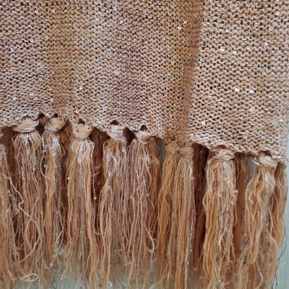 💚5/$25 NWT Pretty Angel Pink Crochet Knit Linen Blend Fringe Sequin Tank Small - Picture 2 of 7